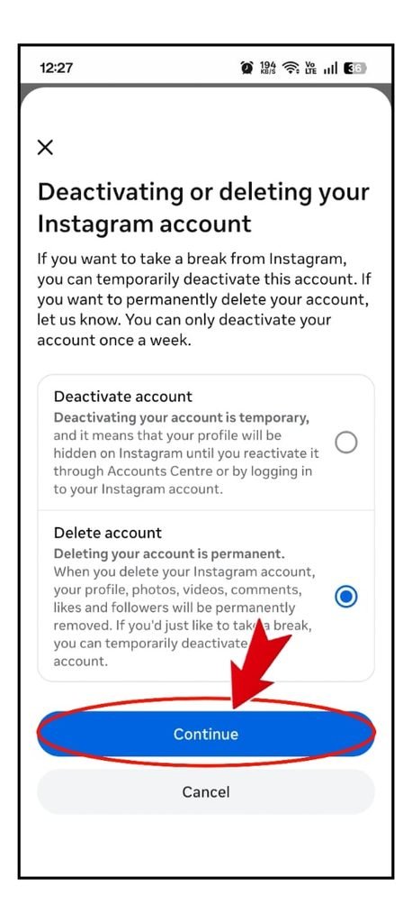 Instagram Account Delete Kaise Kare 2026